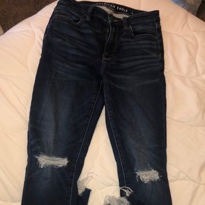 American Eagle Dark Wash Super High-rise Jegging Size: 8 short